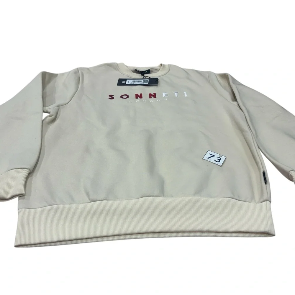 NWT Sonneti London Men's Cream Crewneck Sweatshirt
